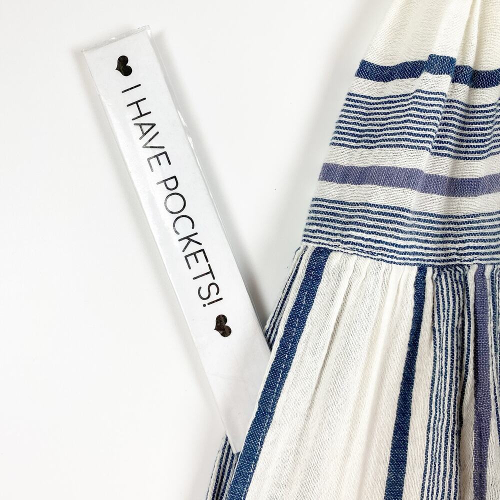 Xirena 100% Cotton White Blue Striped Mini Skirt Summer Festival Womens Size XS - Picture 8 of 10